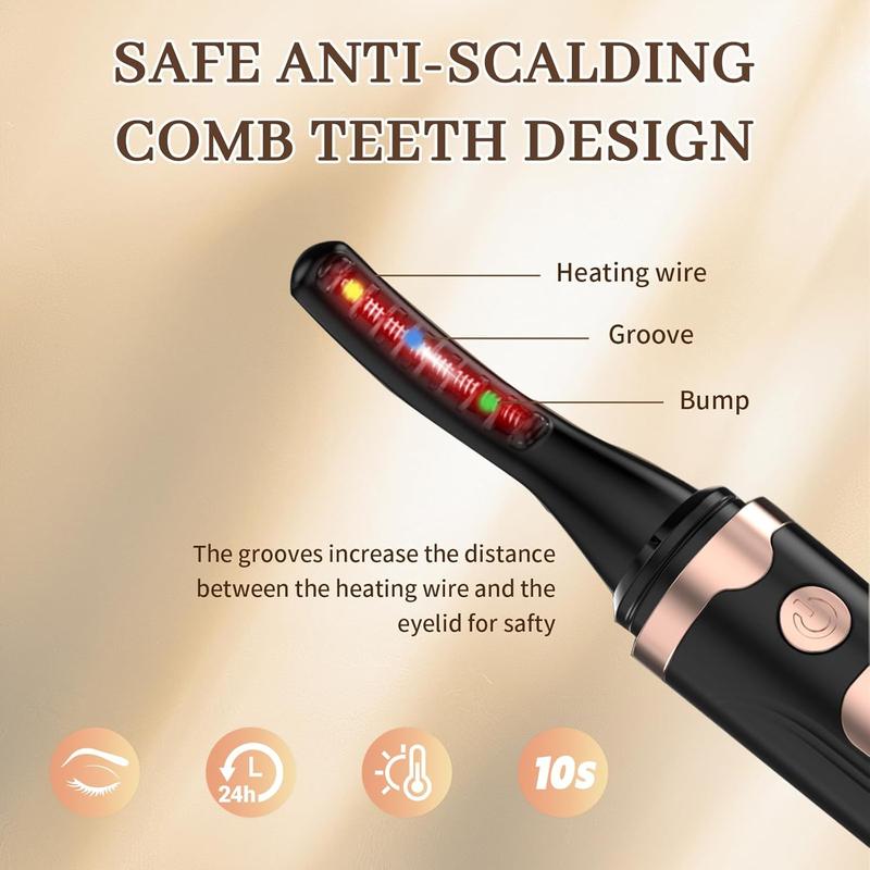 2026 Heated Eyelash Curler-USB Rechargeable Electric Eyelash Curler- Eyelash Curlers Heated 4 Temperature Modes Fast Heat Up Within 3s - 24 Hours Long Lasting- with Led Display for Women Girls(Black)