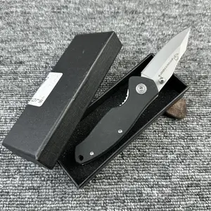 Premium Quality Black Folding Pocket Knife for Outdoor Activities Portable EDC Camping Hiking Utility Knife Durable Stainless Steel Blade