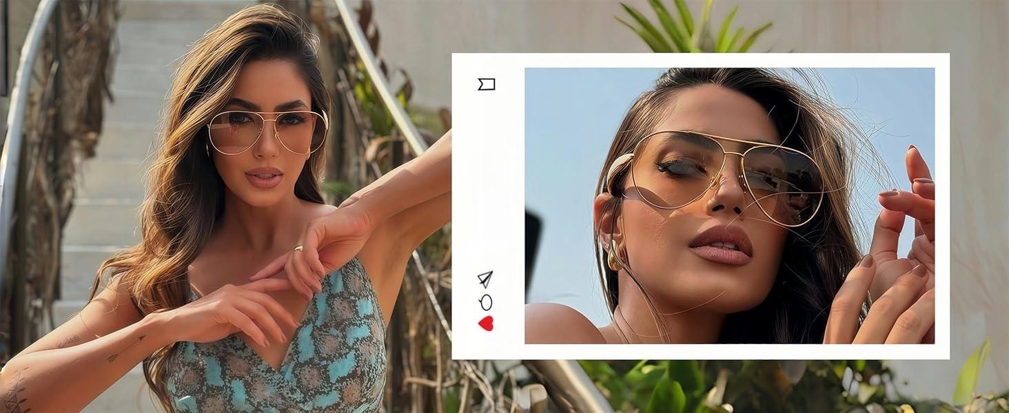 〖Summer Turn Up〗1 PCS Large Frame Double Beam Metal Fashion Glasses Toad Glasses Advanced Retro Personality Versatile Daily Wear Street Photography Vacation Travel Beach Accessories Gold Color Sleek Rectangular Sunglasses Acetate Sunglasses