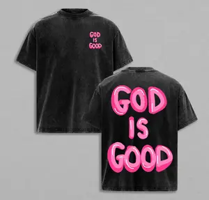 God Is Good Christian Wash Tee Bible Verse Church Outfit Gym Pump Cover