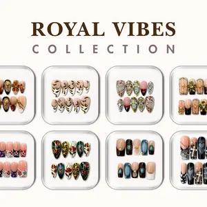 NailPhoria ROYAL VIBES Collection - Handmade Press-On Nails | Reusable, Salon-Quality, Long-Lasting, Glossy Design