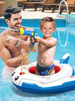 Kids' Inflatable Pool Float, Toddler Ride-On Airplane Cruiser, Summer Foldable Lounger, Mini Pool Toy for 3-8 Years Babies