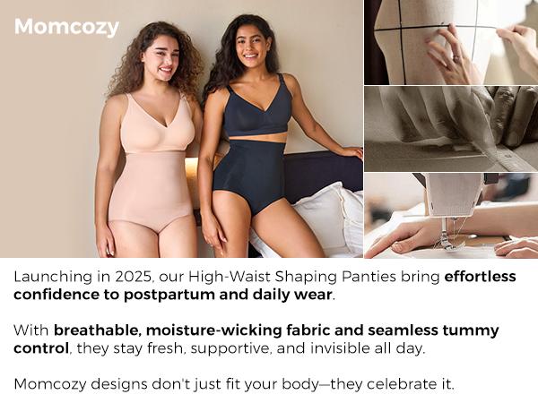 【Summervibes 】Momcozy Cloud-Soft Breeze-Wick Comfort High-Waist Body Shaper Seamless Shaping Underwear for Postpartum & Daily Wear OEKO-TEX Certified High Stretch Girdle Post Surgery Bodysuit