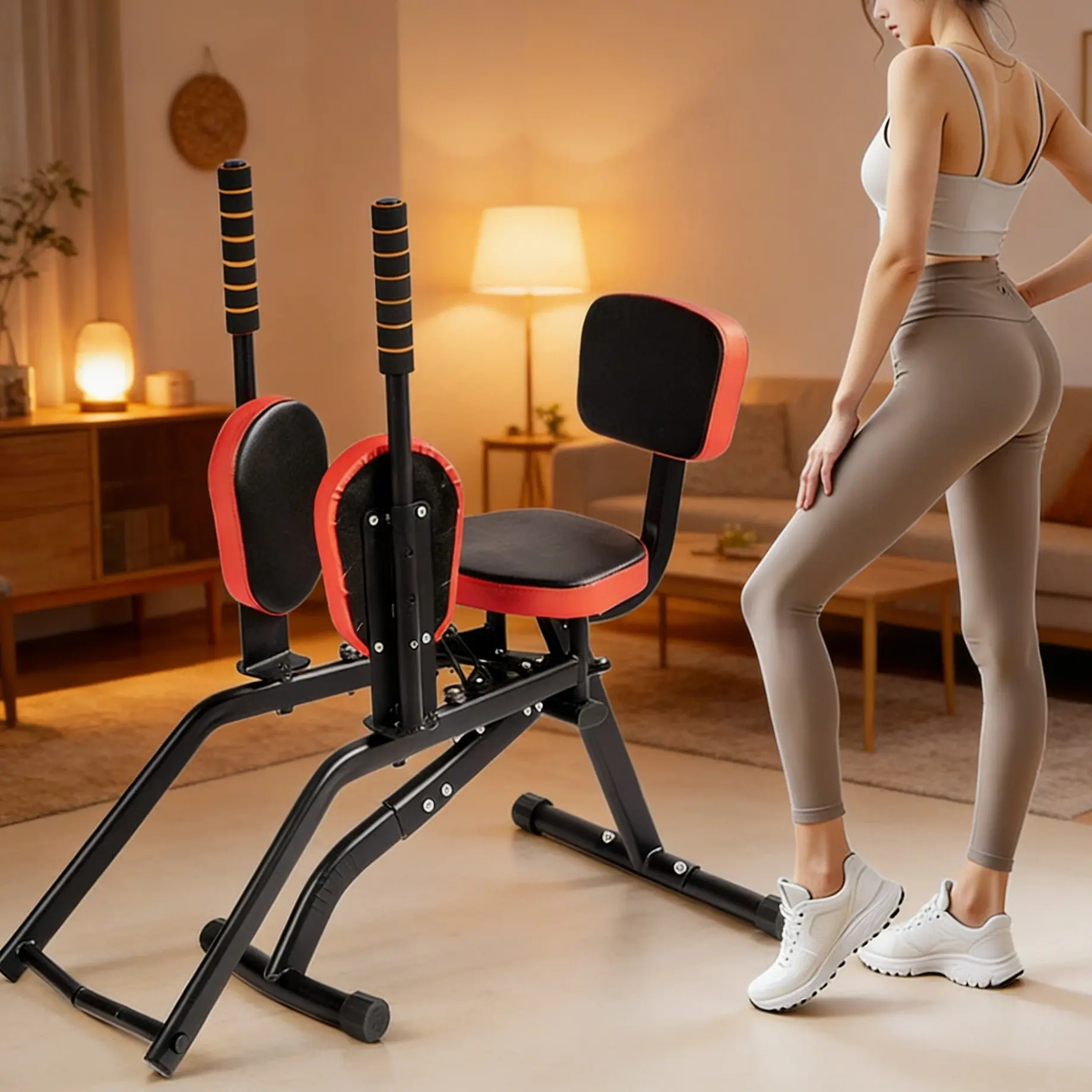 Hip Adduction Abduction Machine: Abductor Adductor Machine-Inner and Outer Thigh Machine Glute Machines Thigh for Hip Abduction with Gear System Glute Machines