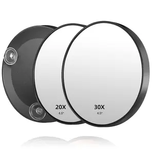 20X/30X 2pcs Magnifying Mirror, 4.5IN Round 20X+30X Travel Magnified Mirror with 3 Suction Cups, Wall Mounted Makeup Magnifying Glass 30x High Magnification -Perfect for Handheld Detail Makeup/Shaving, Black, 2PCS touch switch tiktokshopspringglowup