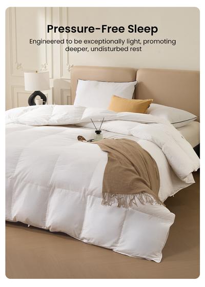 APSMILE Pure Cotton Feather Down Duvet Comforter Nature Duvet Insert All Season 100% Organic Cotton for Sweet Sleep