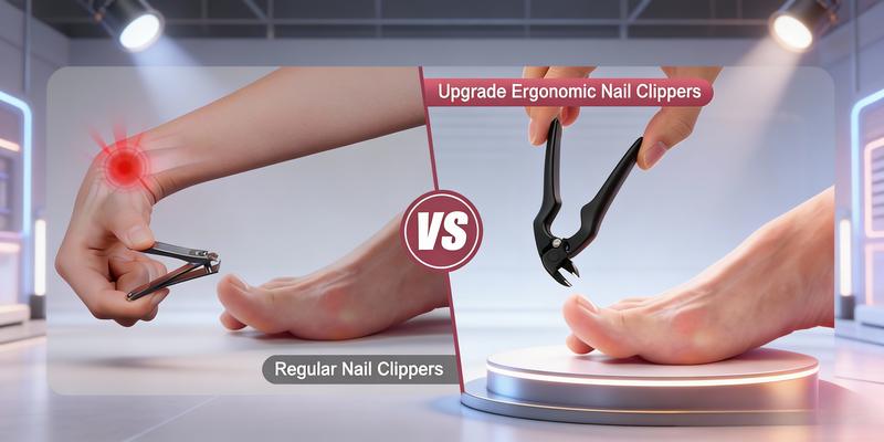 Black Curved Tip Nail Clipper with Extra Long Handle Ergonomic Design for Seniors Large Opening Sharp Durable Blade Ideal for Toenail Care