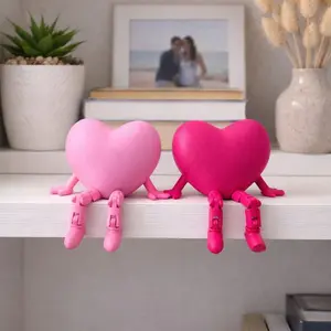 Cute Sitting Heart Figurine with Dangly Legs
