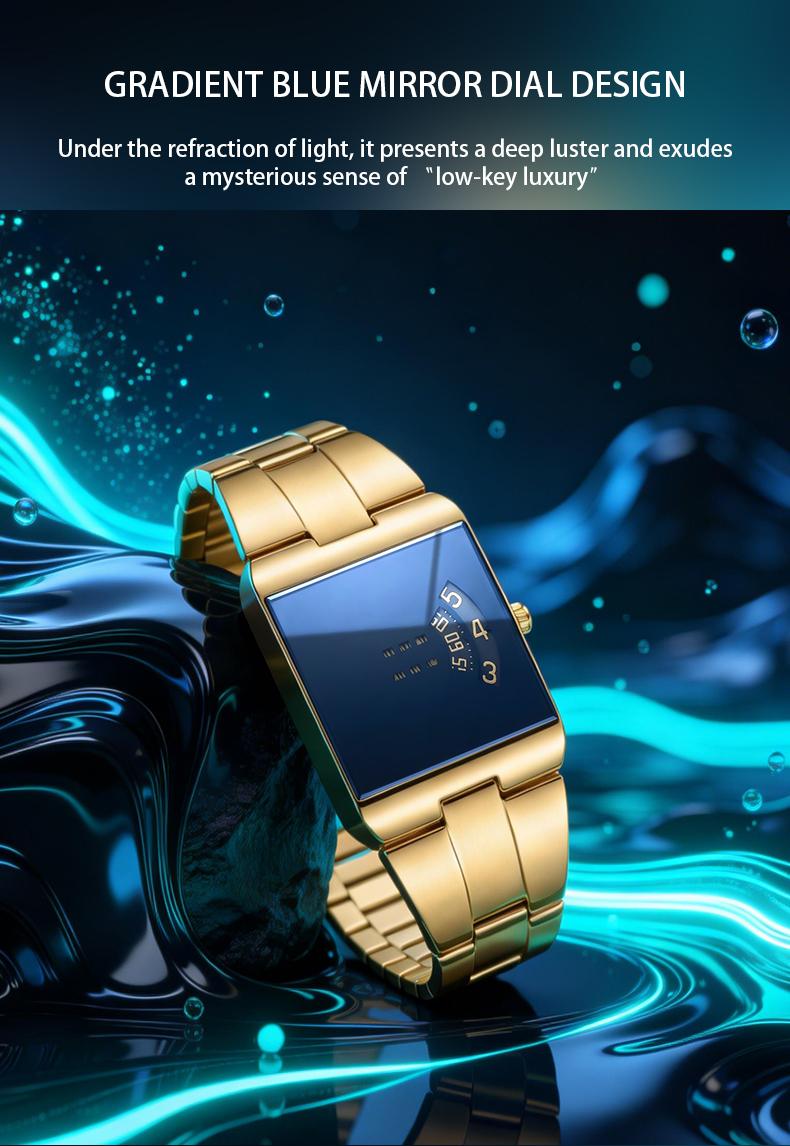 【TikTokShopStockUp】 Racing Sports Watch, Luxury Men's Racing Sports Watch, Iridescent Mirror Design, Stainless Steel Material, Casual & Business Style, Perfect Gift for Him, Fashionable Wristwatch with Time Display