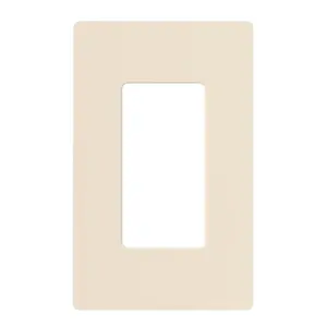 Lutron CW-1-LA Claro Standard 1-Gang Decora Screwless Wall Plate, Light Almond