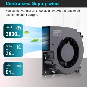 120mm x 32mm Blower Centrifugal Fan 110V 220V AC Powered Fan with Speed Controller 4V to 12V, DC Dual Ball High Airflow for Receiver DVR Xbox Modem AV Cabinet Cooling Pc Fan Pc Cooler