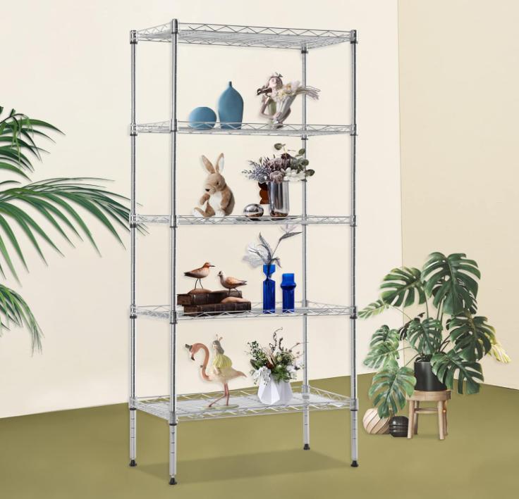 BestOffice Wire Rack 5 Shelf Storage Unit Wire Shelving Unit Metal Shelf Organizer Heavy Duty Certification Commercial Grade Rack Utility for Bathroom Office Kitchen BestOffice Wire Rack 5 Shelf Storage Unit Wire Shelving Unit Metal Shelf Organizer Heavy Duty Certification Commercial Grade Rack Utility for Bathroom Office Kitchen
