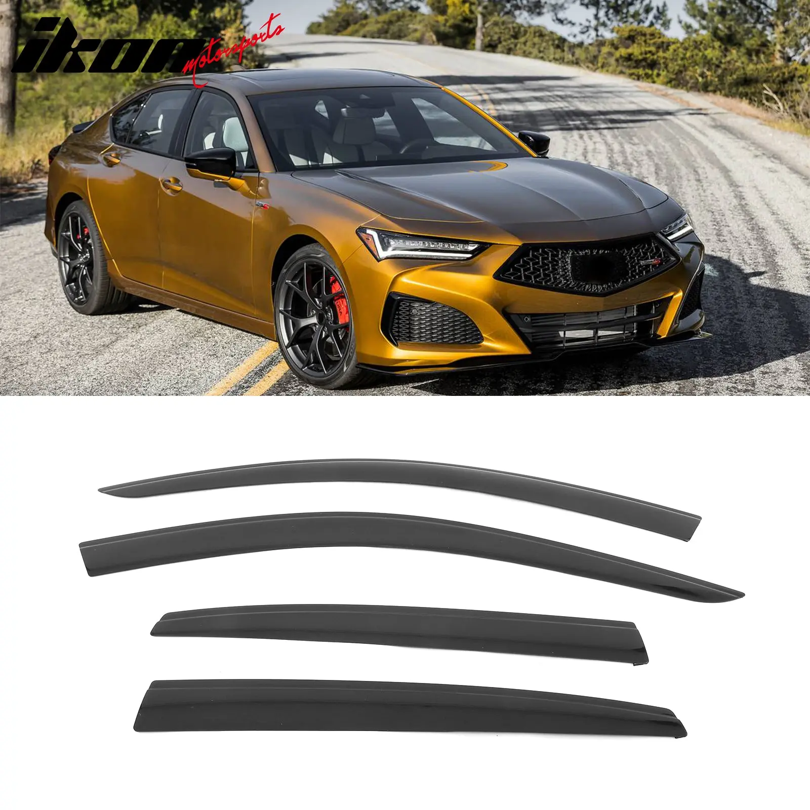 Window Visors Vent for Acura TLX 2021-2025 Low Profile Style Tape-On Smoke