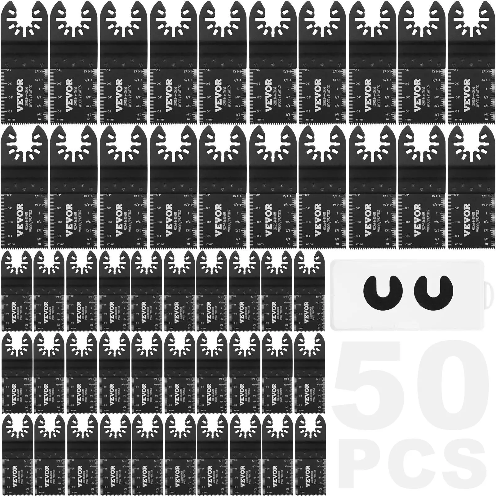 【Summerfinds】VEVOR 50PCS Oscillating Saw Blades,  , Universal Quick Release Oscillating Saw Blades, Multitool Tool Blades for Wood Plastic Aluminum, Fit Dewalt Bosch Milwaukee Hitachi Chicago Craftsman