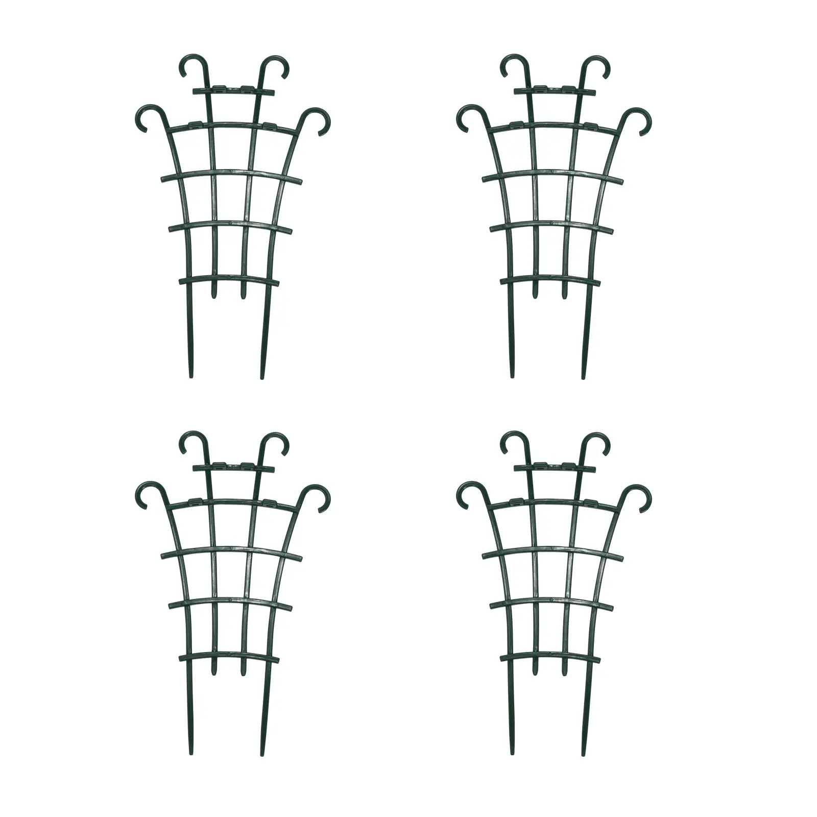Bamworld 4Pcs Green Stackable Set Planter Trellis - Adjustable-Length Mini Climbing Plant Stand, Indoor/Outdoor Garden Stakes, Supports Vines Pothos Hoya, Promotes Healthier Plant Development