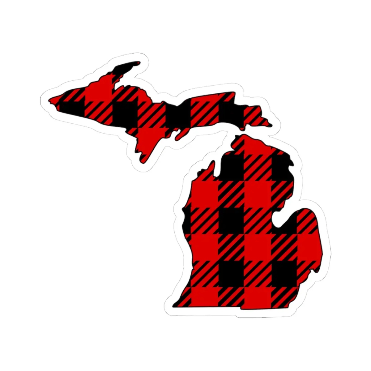 Michigan sticker, Michigan flannel, state of Michigan, Laptop Decals, Water Bottle Stickers, Phone Stickers