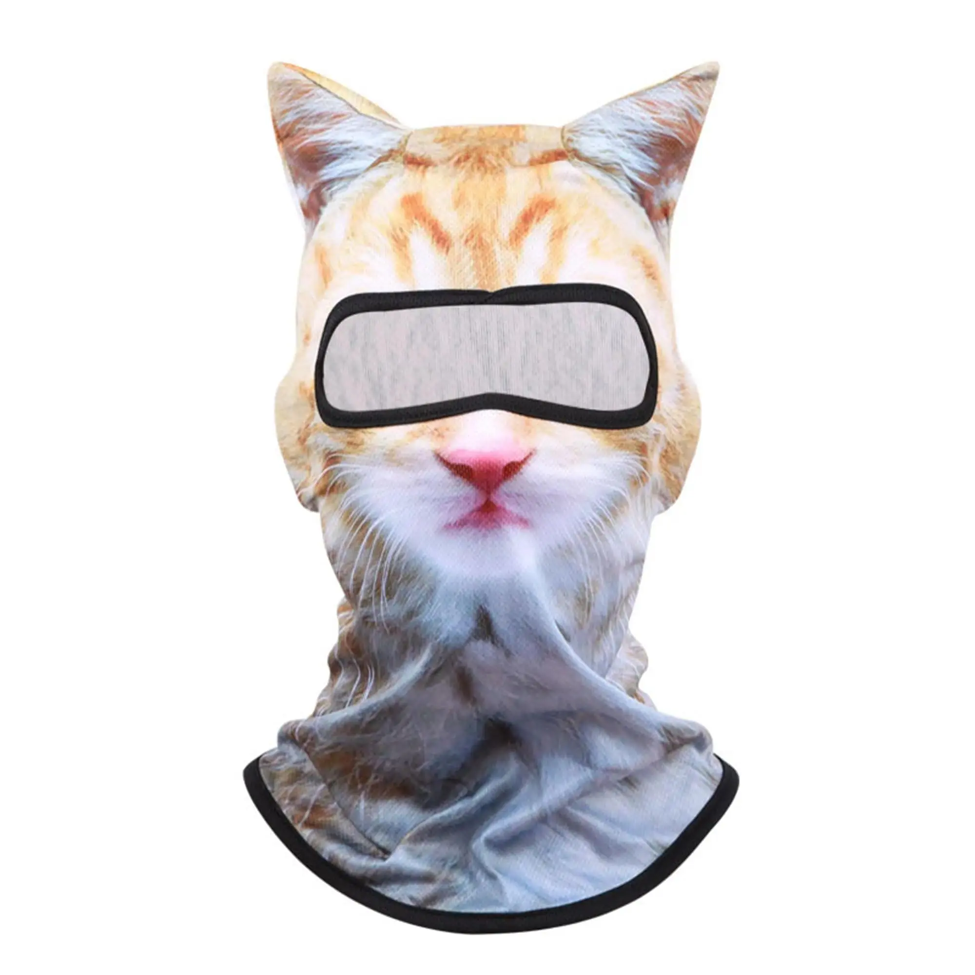 Unisex Balaclava Face Mask with 3D Cat Ears, Digital Print for Skiing & Raves - Seamless, Breathable & UV Protective, Breathable Ski Mask, Seamless Face Cover, Ski Balaclava, Ski Masks,back to school,back to school haul
