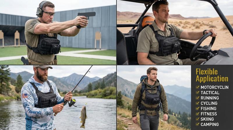 Chest Bag for Men Women, Tactical Chest Rig with Holster, Sport Chest Pack for Outdoor, Running Vest for Hiking, Cycling, Travel, Workouts, EDC Training Jogging Equipment TikTokShopJumpstartSale