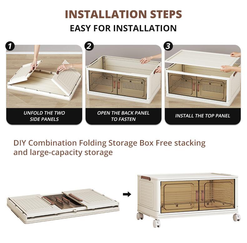 SPACIFY HOME Foldable Storage Bins 76QT with Lid, Magnetic Doors & Lockable Wheels, Stackable storage Boxes for Living Room, Office, Kitchen, Dorm SPACIFY HOME Foldable Storage Bins 76QT with Lid, Magnetic Doors & Lockable Wheels, Stackable storage Boxes for Living Room, Office, Kitchen, Dorm