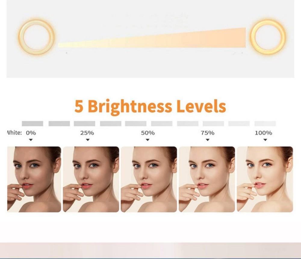 2 in 1 Ring Light Clip on & Bracket Kit, Mini Portable Video Conference Lighting with Desk Stand Kit, Clip on Laptop Monitor with 5 Dimmable Color & 5 Brightness Level for Phone Selfie Lighting Working Live Streaming, For Girls Women Lover Friend Gift