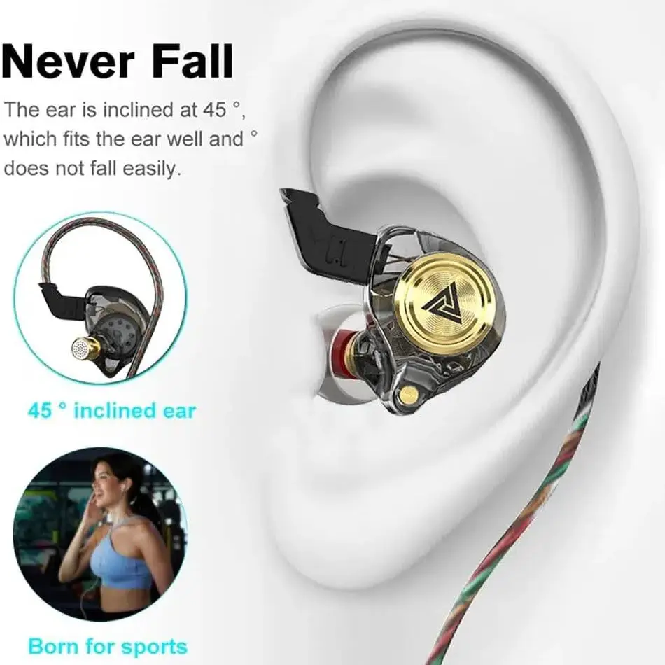 Wired Gaming Earbuds, Ak3file in Ear Monitors, HiFi In Ear Headphones with Clear Bass, Low Latency Earphones for PC, Mobile & Gaming