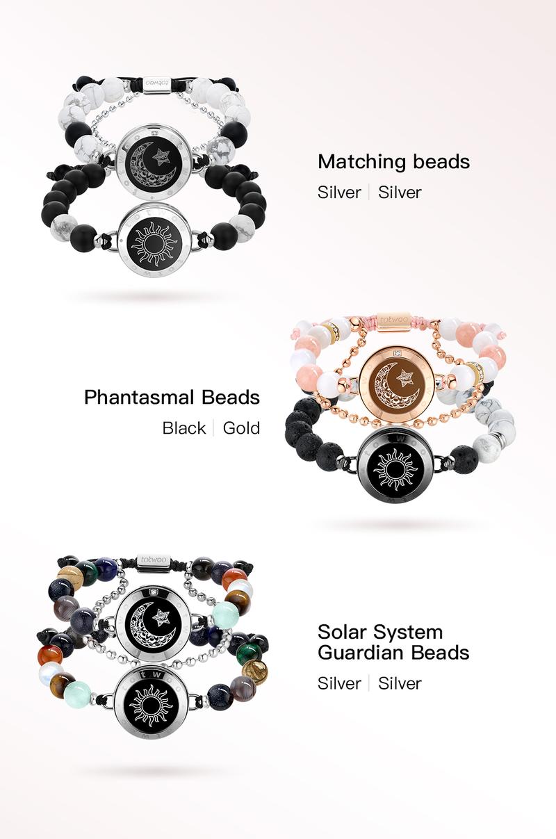 totwoo Long Distance Touch Bracelets with Sun&Moon Functional Love Connect Couple Gifts For Boyfriend or Girlfriend or your Family