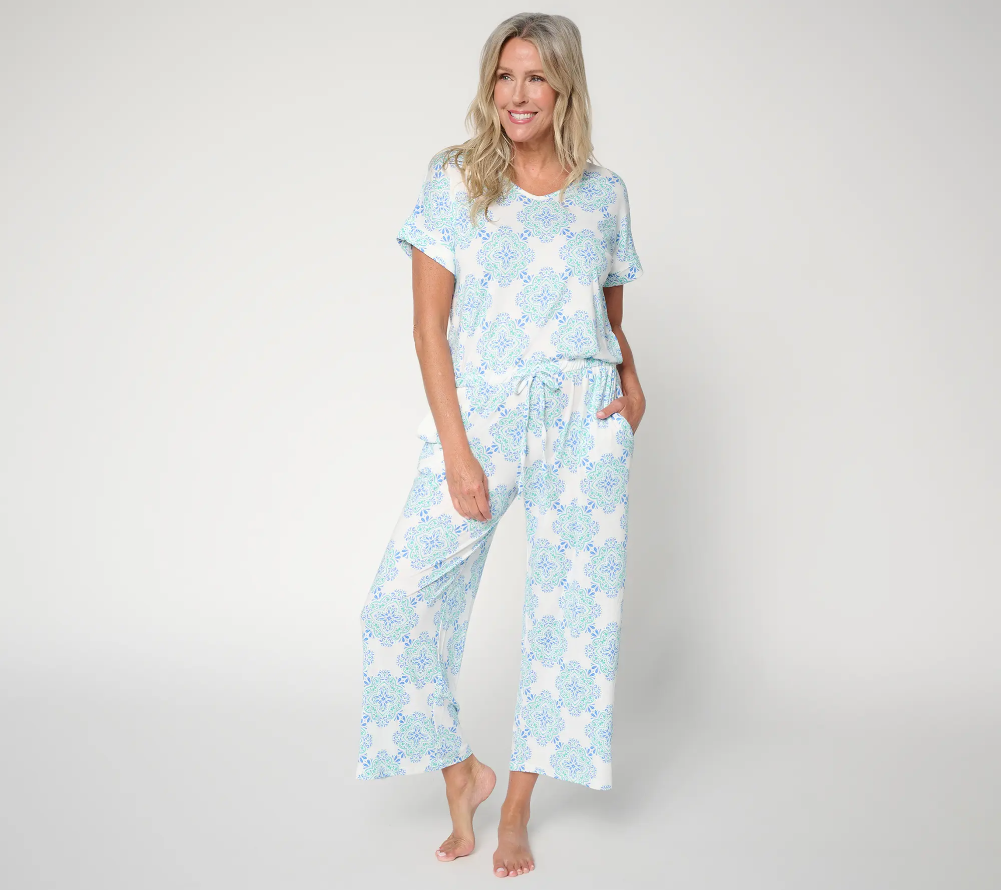 MUK LUKS Regular Dolman Sleeve Cropped Pant Jumpsuit