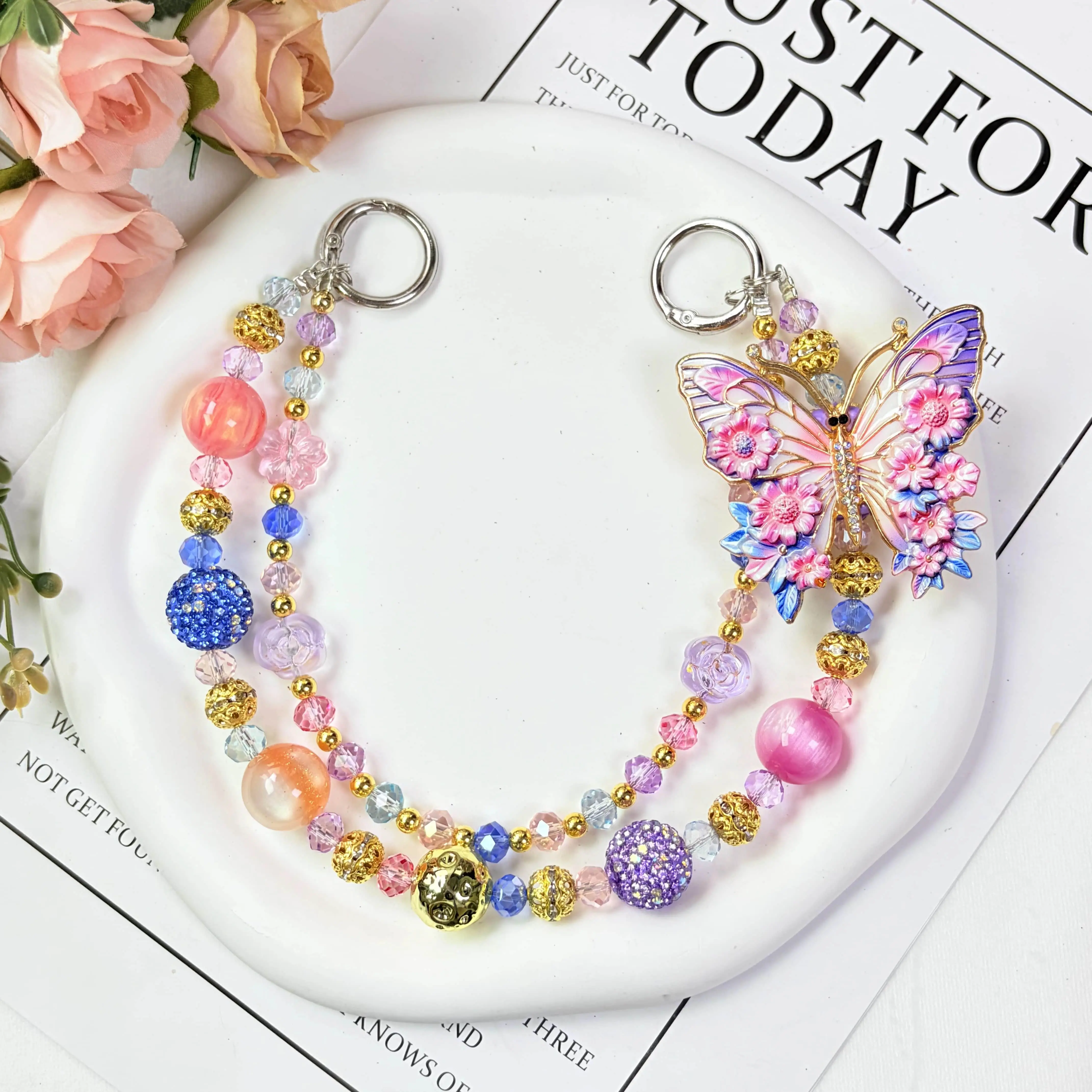 Butterfly Bag Accessories, Delicate Handbag Pendant Accessory for Women,Detachable Bag Charm,Pretty Holiday Gift,Ideal Birthday Gift for Girls & Women,Summervibes