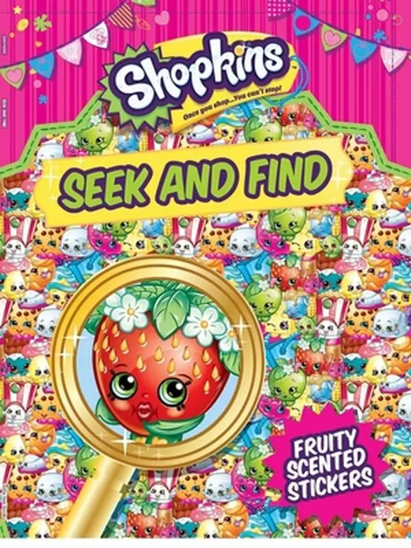 Used Shopkins Seek and Find Flexibound Book by Little Bee Books - English, Educational School & Office Stationery Collectibles with Colorful Art, 100+ Stickers, 300 Cute Grocery Store Characters, Printed