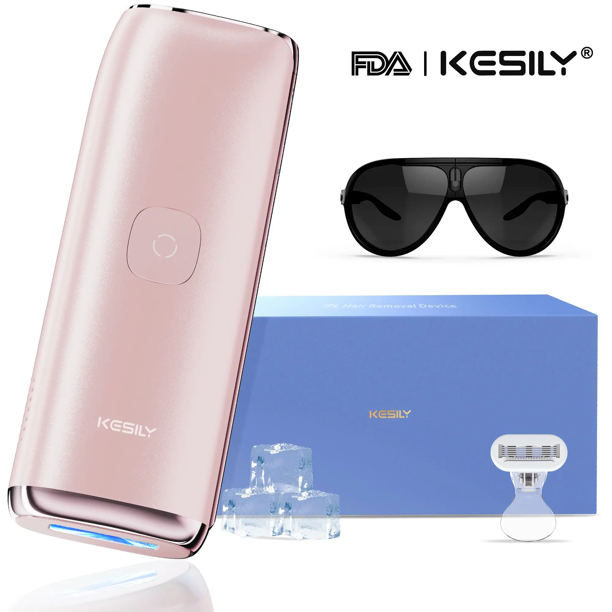 KESILY By OVUTEK Laser Hair Removal for Women, IPL Laser Hair Removal Device, Painless Hair Remover at Home with Sapphire Ice-Cooling, Long-Lasting Hair Reduction in 3 Weeks for Face Body Bikini, Gifts for Women,dorm essentials
