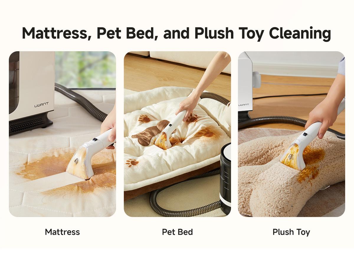 UWANT ZY B300Pro Portable Carpet Cleaner Machine - Powerful Suction Vacuum, 18000pa Suction, Deep Steam Clean & Water Extraction, Lightweight Handheld Household Item for Car+Home Use Area Rug Upholstery