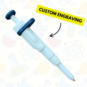 Original Dr. Pipette Pen (Cloud White), Retractable, 3D-Printed, Ballpoint Pens