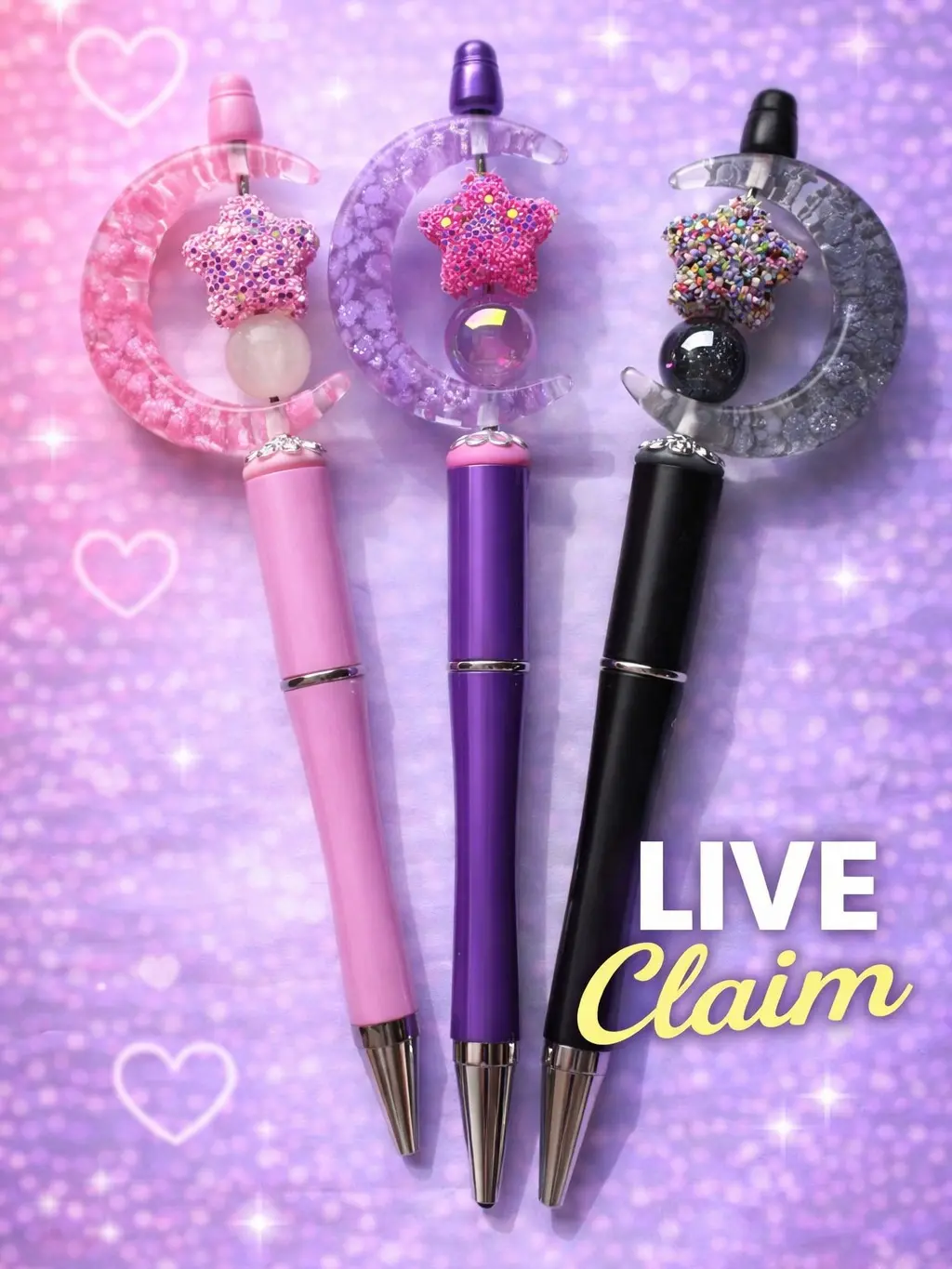 Live Claim- Plastic Beaded Pen