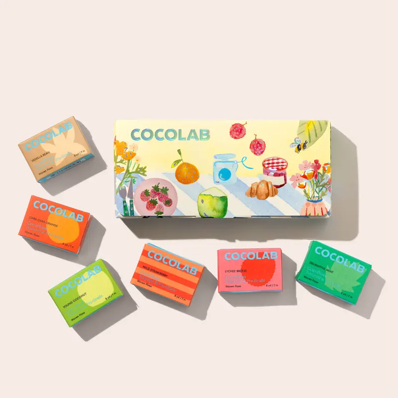 COCOLAB Happiness 4-Piece Set — 4pc Woven Dental Floss with