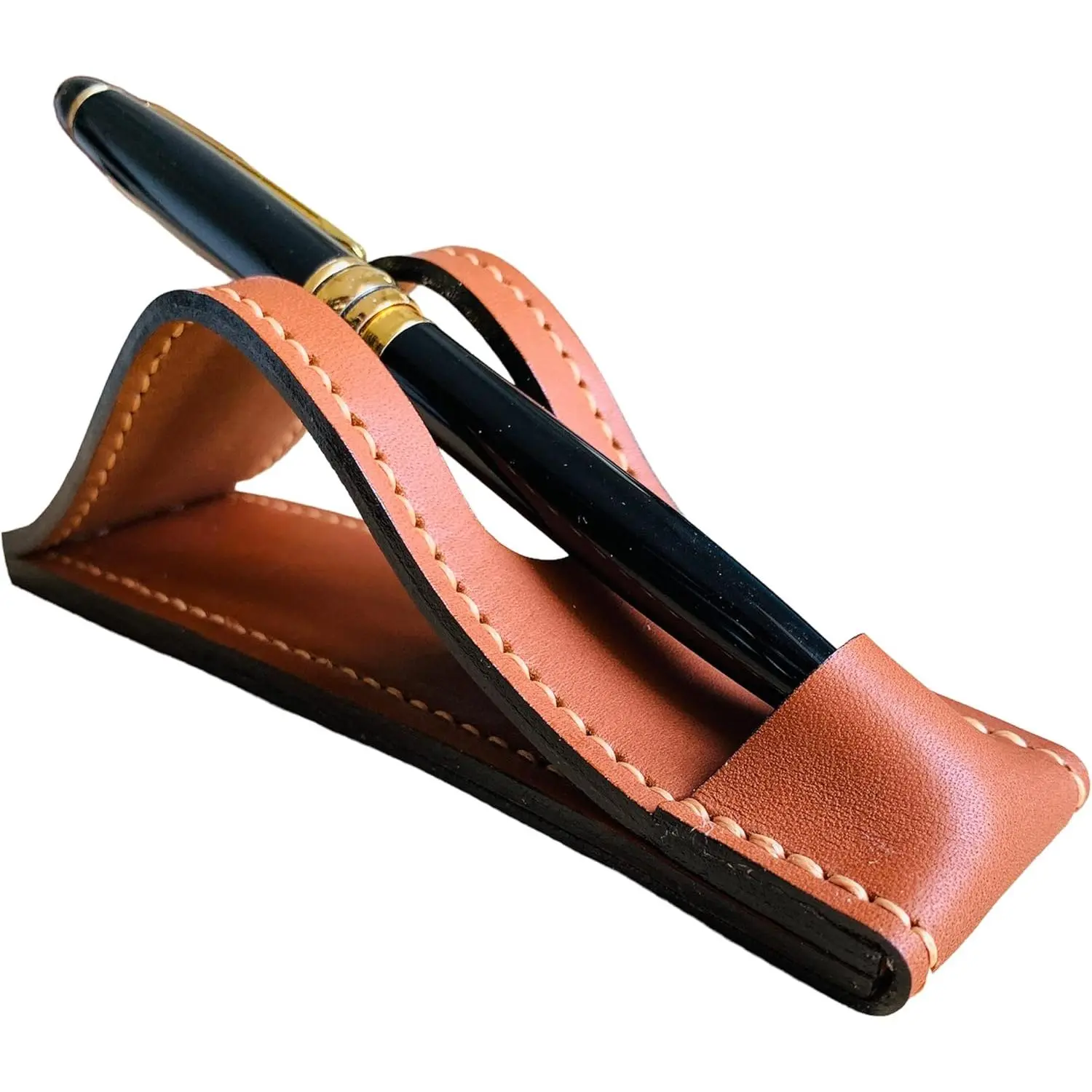 Leather Fountain Pen Stand, Leather Pen Holder Office Pen Stand  for Boss, Husband, Wife,  or coworker, Leather Pen Stand for Desk  for him her
