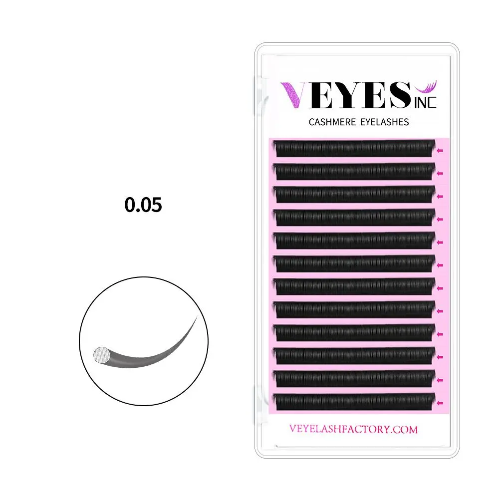 Eyelash Extensions Tray, 0.05mm D Curl Ultra-Soft Cashmere Faux Mink Lashes with a Deep Matte Black Finish for Professional Mega Volume Sets, Eyelashes Extensions, Makeup Products, C Curl, Wispy Lashes, Luxury, Cosmetic, Storage, None, Synthetic, Tray Set