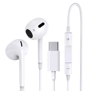 USB C Wired Earbuds with Mic & Volume Control, Noise Isolating In-Ear USB C Headphonesfor Type-C Devices and Android Audio Headset