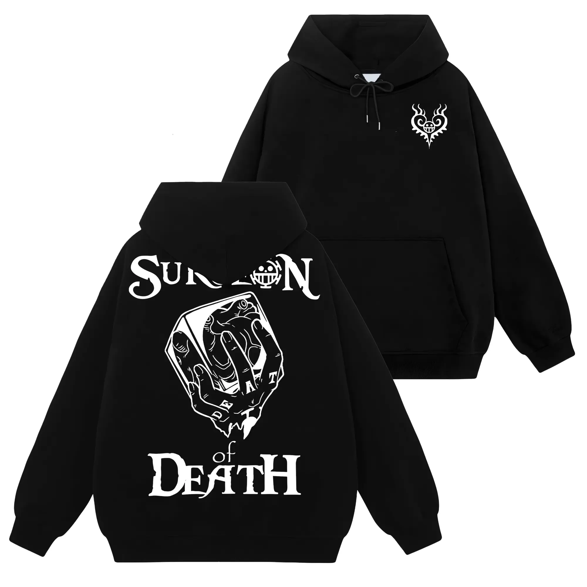[Ace Shop] 1 Piece Trafalgar Law "Surgeon of Death" #43 Unisex Graphic Print Hoodie Sweatshirt - 90s Retro Vintage, Loose-Fit, Pouch Pocket, Seamless Body, All-Seasons Cotton, Y2K Streetwear Gift for Wibu