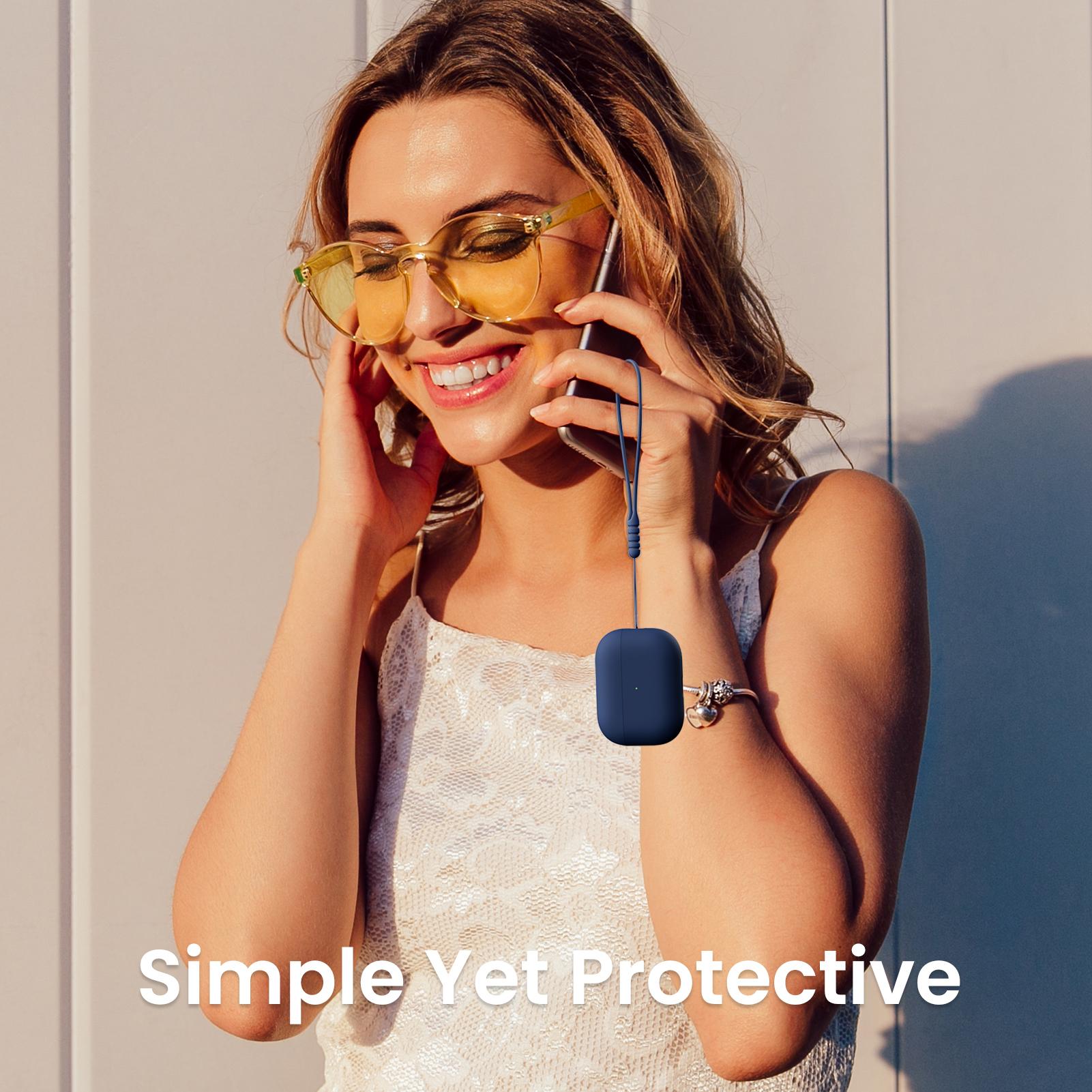 [CASE ONLY] ORNARTO Compatible with AirPods Pro 2 Case 2022, Protective Soft Silicone for AirPods Pro 2nd Generation Case, Front LED Visible Skin Cover Accessories Handheld