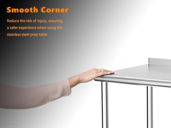 ROVSUN 30/36/48/60/72'' x 24'' Stainless Steel Table for Prep & Work,Commercial Worktables & Workstations, NSF Heavy Duty Metal Table with Adjustable UnderShelf & Backsplash for Kitchen, Restaurant,Home,Hotel