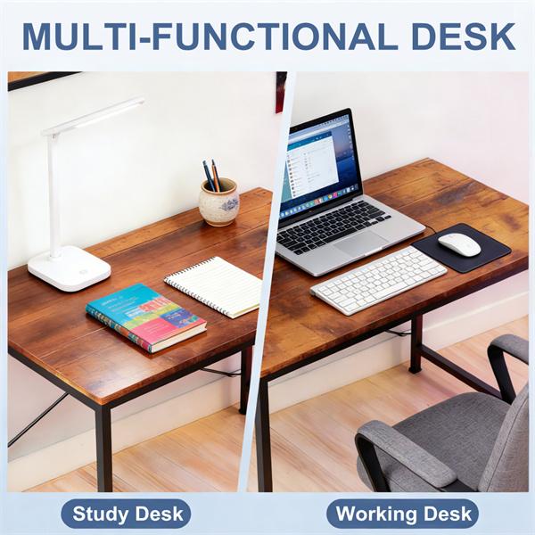 Modern Simple Home Office Desk - Sleek Writing Study Table for Small Space, Bedroom & Workstation
