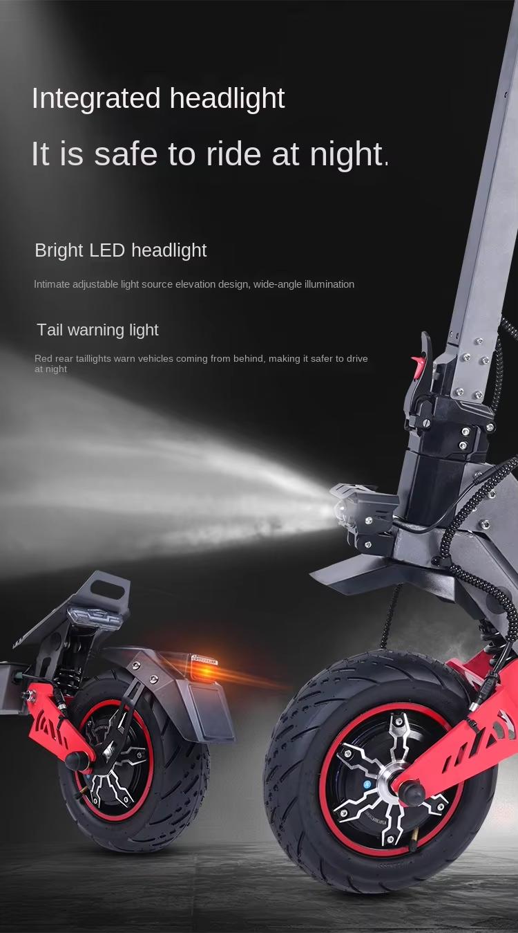 H8 Carbon Steel 2-Wheel Kick Commuting Scooter - 6000W Dual-Drive, Adult Long-Range, Overseas Warehouse Spot, Straight Hair Design, Two-Wheel Kick Scooters