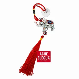 Evil Eye Elephant Ornament Red for Protection against negative energies and strengthening of the vital force.