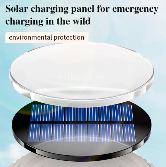 BougeRV Portable Solar Camping Lantern – LED Bulb with Hook, USB Rechargeable Hanging Tent Light, Table Lantern & Flashlight for Camping, Outdoor, Home, Office, Power Outages & Emergency Lighting