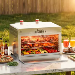 BIG HORN OUTDOORS 1500°F Infrared Grill Tabletop Broiler (Pizza Stone INCLUDED), Portable Propane Steak Cooker, Stainless Steel Outdoor Camp Grill Countertop Ovens Caramelized Crust TikTokShopBlackFriday