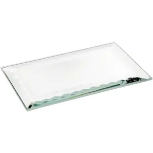 Plymor 3" x 5" Rectangle, 5mm Thick Beveled Scalloped Glass Mirror