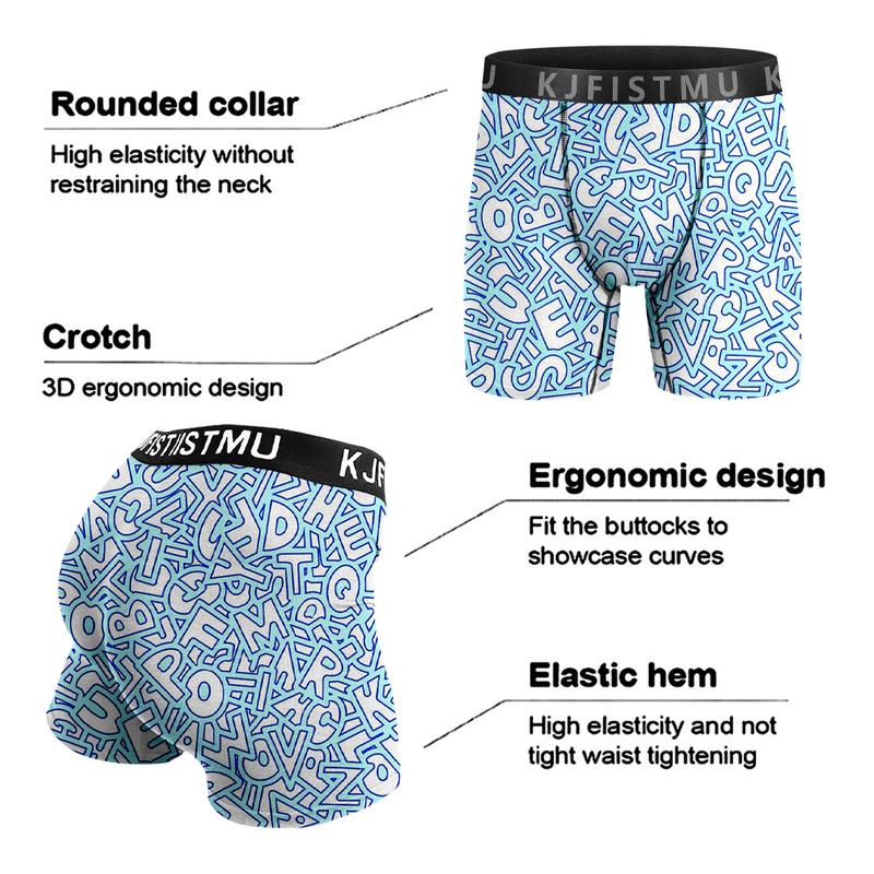 KJFISTMU 20-piece men's boxer briefs, random print set, men's elastic boxer briefs, soft and comfortable, close-fitting and breathable boxer briefs, a gift for husband or son