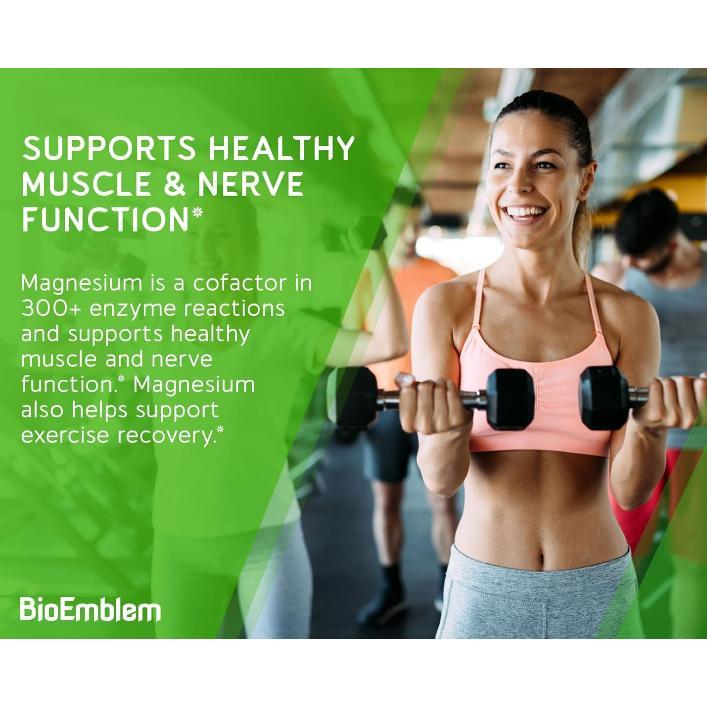 【BioEmblem】Triple Magnesium Complex, 300mg of Magnesium Glycinate, Malate, & Citrate for Sleep, Muscles, Nerves Dietary Healthcare Fitness Vitamin 【BioEmblem】Triple Magnesium Complex, 300mg of Magnesium Glycinate, Malate, & Citrate for Sleep, Muscles, Nerves Dietary Healthcare Fitness Vitamin