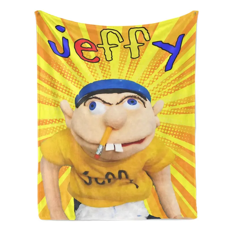 Sml Jeffy's uniquely printed flannel microfiber blanket is suitable for all seasons and can be used as sofa or office bedding.