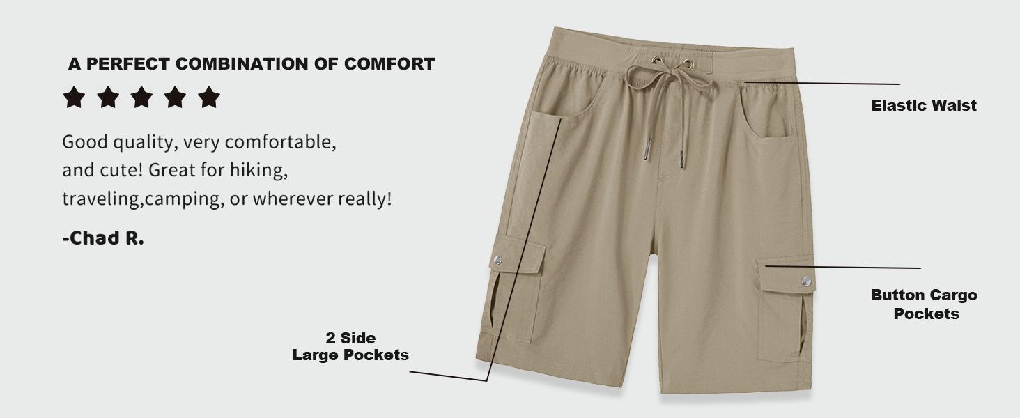 Women's Lightweight Quick-Drying Outdoor Shorts with Multiple Function Pockets & Elastic Waistband for Hiking & Camping - Fitness Summer Bottom Women's Lightweight Quick-Drying Outdoor Shorts with Multiple Function Pockets & Elastic Waistband for Hiking & Camping - Fitness Summer Bottom